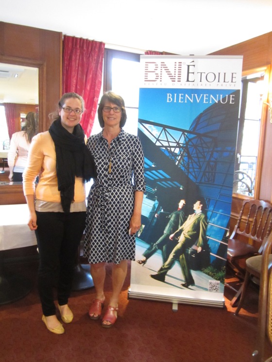 My mom and I at BNI - it was interesting to attend a French networking event!